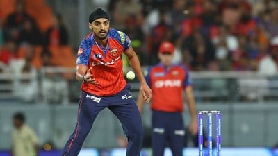 Punjab Kings' Arshdeep Singh catches the ball (REUTERS)