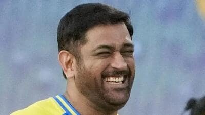 MS Dhoni at Chennai Super Kings’ pre-season fan event at the MA Chidambaram Stadium in Chennai on March 22. (PTI)