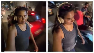 Sameera Reddy shared a video of her walking on the 'hectic' streets of Mumbai.