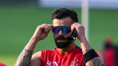 RCB's Virat Kohli during a practice session. (PTI)
