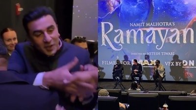 Ranbir Kapoor at Ramayana teaser launch in LA Ranbir Kapoor at Ramayana teaser launch in LA