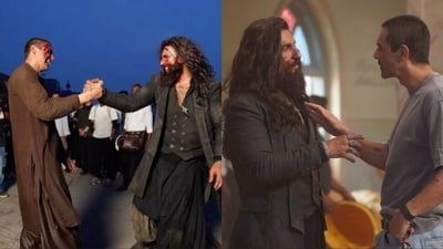 Arjun Rampal shared photos with Ranveer Singh from the sets of Dhurandhar 2.