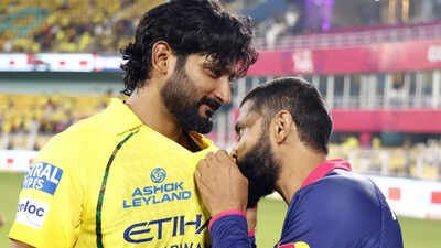 Khaleel Ahmed and Ravindra Jadeja (Pic credit: IPL) Ravindra Jadeja kisses CSK crest after RR win, emotional moment melts hearts