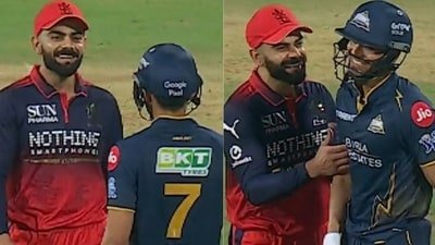 Virat Kohli and Shubman Gill engaged in a friendly banter.