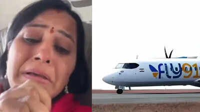 Fly91 flight to Hubballi diverted to Bengaluru amid bad weather; passengers seen in distress