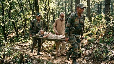 Army rescues ailing woman in a hilly village, Chill; carry her stretcher for 3 hours to reach road head