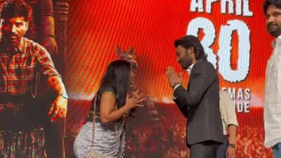 Female fan kneels before Dhanush at 'Kara' event; ‘Do not worship celebrities,’ React netizens