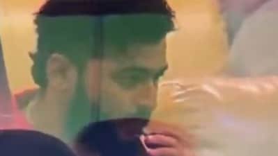 Riyan Parag caught vaping during the RR vs PBKS match. (X images)