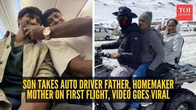 'Unke chehre ki… khushi meri life ki sabse badi achievement thi': Son takes auto driver father, homemaker mother on first flight, video goes viral