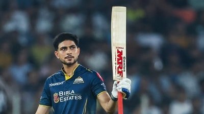 Shubman Gill celebrates his half-century during the IPL 2026 match vs KKR. (ANI Pic Service)