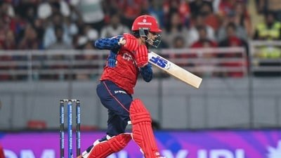 Priyansh Arya plays a shot during the IPL 2026 match against Lucknow Super Giants. (ANI Pic Service)