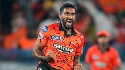 Eshan Malinga celebrates the wicket of Tristan Stubbs. (ANI Pic Service)