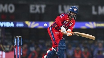 Lucknow Super Giants' skipper Rishabh Pant plays a shot. (ANI Pic Service)