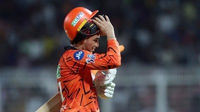 Abhishek Sharma was dismissed for 48 against KKR. (REUTERS)