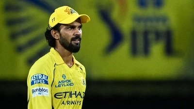 Ruturaj Gaikwad looks on during the IPL 2026 between CSK and KKR. (AFP)