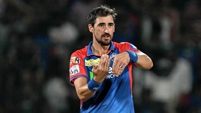 Mitchell Starc during the 2025 season of the IPL for Delhi Capitals. (AFP) Mitchell Starc during the 2025 season of the IPL for Delhi Capitals. (AFP)