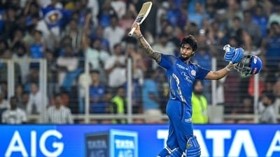 Tilak Varma scores his maiden IPL ton against the Gujarat Titans. (AFP)