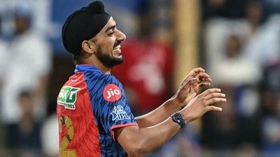 Arshdeep Singh celebrates a wicket during Punjab's match vs MI. (AFP)