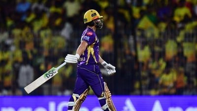 Rinku Singh scored just one run off two balls against Gujarat Titans. (REUTERS)