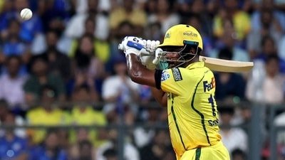 CSK players are wearing black armbands in the game vs MI. (REUTERS)