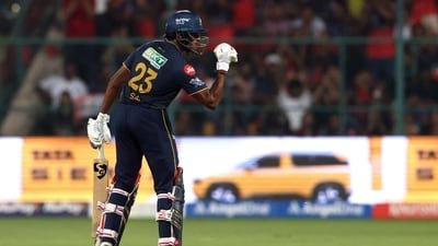 Sai Sudharsan smashed a 57-ball century against Royal Challengers Bengaluru. (REUTERS)