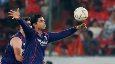 Rajasthan Royals' Vaibhav Sooryavanshi during the warm up before the match (REUTERS)
