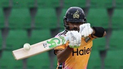 Babar Azam gave a stern response on being asked about strike rates in T20. (AFP)