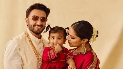 Deepika Padukone and Ranveer Singh with daughter Dua (Photo: Instagram)