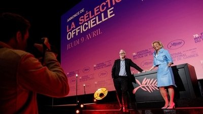 Cannes Film Festival General Delegate Thierry Fremaux and Cannes Film Festival President Iris Knobloch attend a press conference to present the official selection of the 79th Cannes International Film Festival in Paris, France, April 9, 2026. REUTERS/Benoit Tessier (REUTERS)