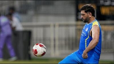 File image of Chennai Super Kings' MS Dhoni during a practice session during the Indian Premier League 2026. (PTI)