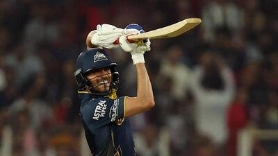 Gujarat Titans' Shubman Gill against RCB on Thursday. (REUTERS)