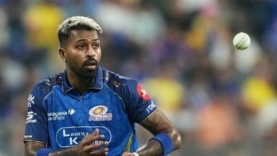 Mumbai Indians' captain Hardik Pandya prepares to bowl. (AP)