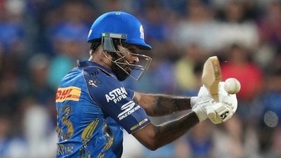 Hardik Pandya misses the IPL 2026 match against Delhi Capitals. (AP) Hardik Pandya misses the IPL 2026 match against Delhi Capitals. (AP)