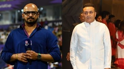 Murali Kartik (left) and Virender Sehwag (AFP Images)