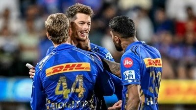 Mitchell Santner joins Mumbai Indians ahead of DC clash. (AFP) Mitchell Santner joins Mumbai Indians ahead of DC clash. (AFP)