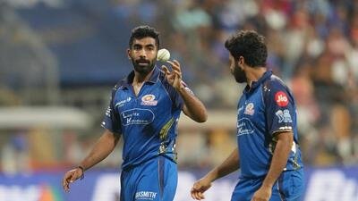 Mumbai Indians' Jasprit Bumrah bowls a delivery during the Indian Premier League cricket match between against Punjab Kings. (AP)