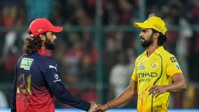 Rajat Patidar and Ruturaj Gaikwad during the CSK vs RCB match in IPL 2026. (PTI)