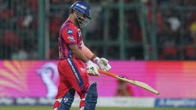 Lucknow Super Giants' captain Rishabh Pant walks off the field after his dismissal during the IPL match against Lucknow Super Giants (PTI) Lucknow Super Giants' captain Rishabh Pant walks off the field after his dismissal during the IPL match against Lucknow Super Giants (PTI)