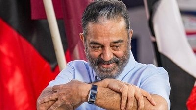 Kamal Haasan during a campaign in support of Tamil Nadu Deputy Chief Minister Udhayanidhi Stalin in the Chepauk-Thiruvallikeni Assembly constituency. (PTI Photo/R Senthilkumar)(PTI04_17_2026_000469A) (PTI)