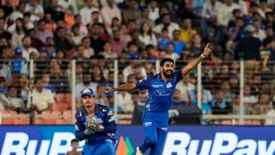 Jasprit Bumrah got his first wicket of IPL 2026 against the Gujarat Titans. (PTI)