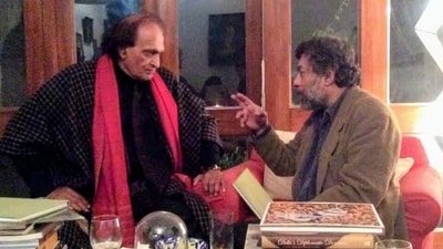 Raghu Rai and Pablo Bartholomew during a meeting a few years back
