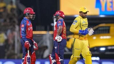 Punjab Kings' Priyansh Arya, left, and Prabhsimran Singh, centre, against Cennai Super Kings and Punjab Kings, in Chennai. (PTI)
