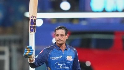 Mumbai Indians' wicketkeeper Quinton de Kock slams century off 53 balls. (AP)
