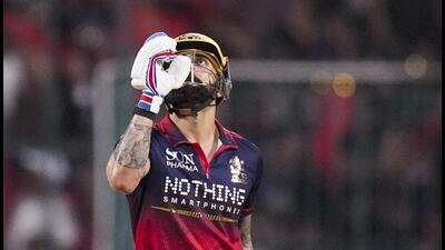 RCB’s Virat Kohli during IPL match against Gujarat Titans in Bengaluru. (PTI)