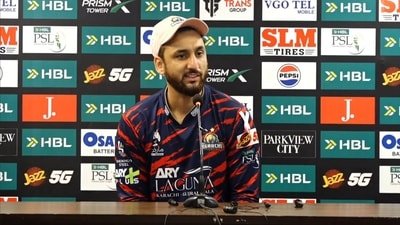 Salman Ali Agha during a press conference. (X images)