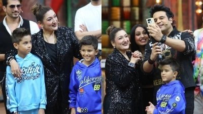 Sunita Ahuja meets Krushna Abhishek and Kashmera Shah's twins for the first time in emotional reunion.