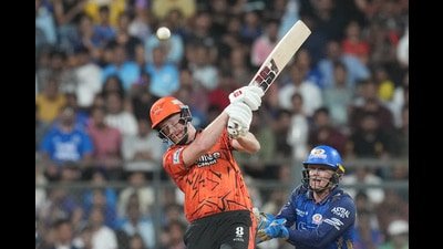 Sunrisers Hyderabad's Heinrich Klaasen plays a shot during the Indian Premier League cricket match between Mumbai Indians and Sunrisers Hyderabad in Mumbai. (AP)