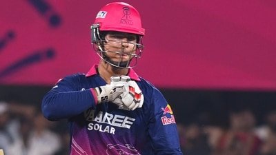 Vaibhav Sooryavanshi slammed RCB bowlers all-around the park in his 78-run knock. (PTI)