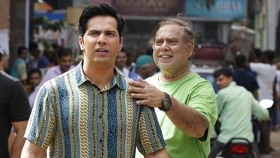 Varun Dhawan with his father, filmmaker David Dhawan.