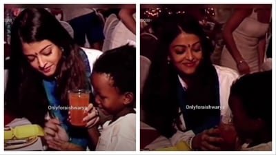 Aishwarya Rai played with kids in the video that has now surfaced on social media.